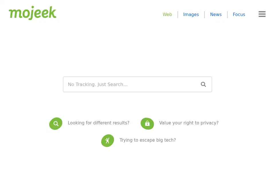 Screenshot of mojeek.com