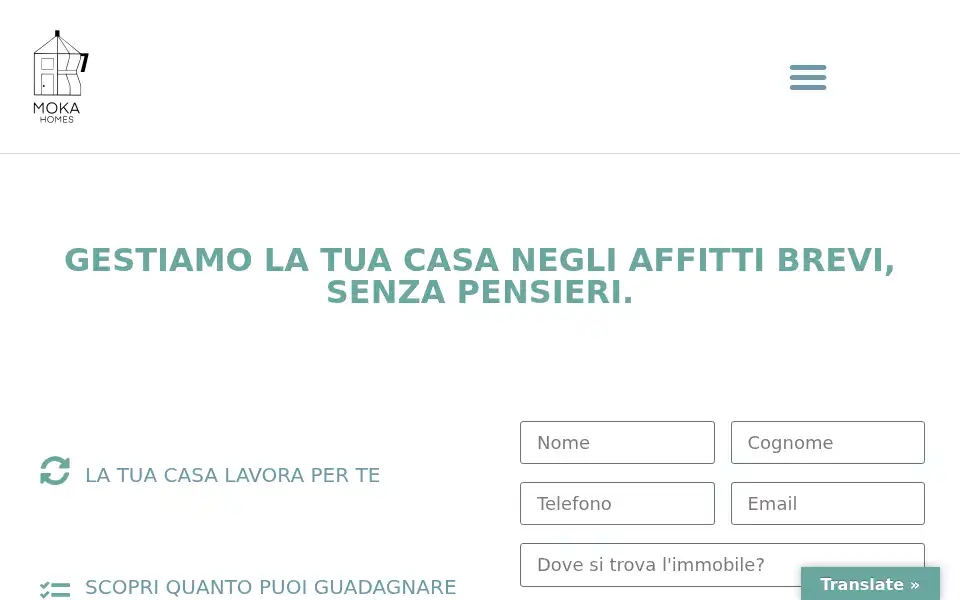 Screenshot of mokaitalianholidayhomes.it