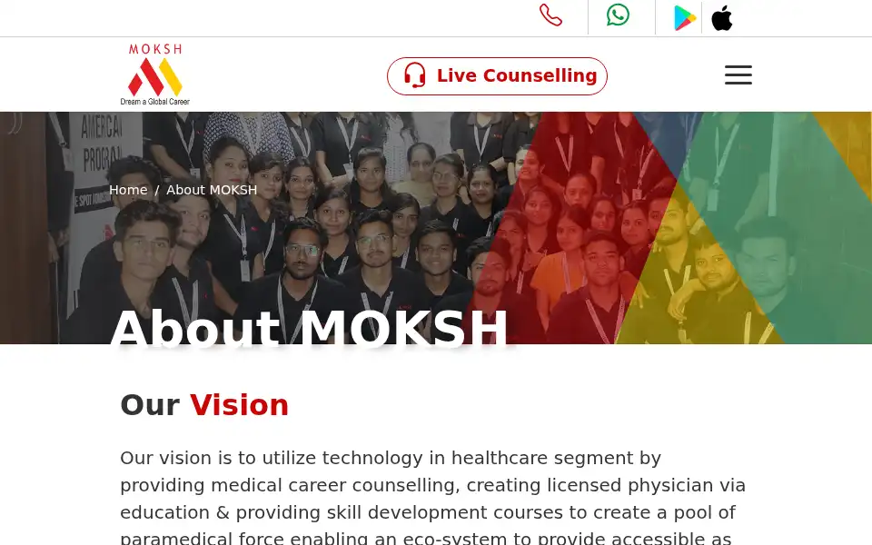 Screenshot of moksh16.com