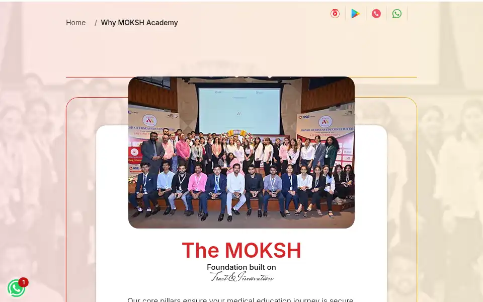 Screenshot of mokshacademy.com