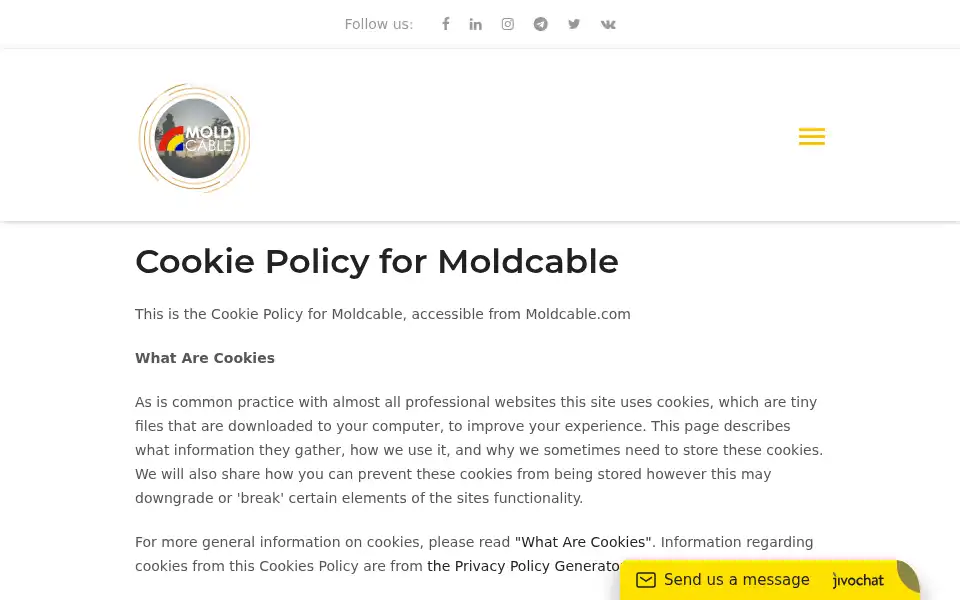 Screenshot of moldcable.com