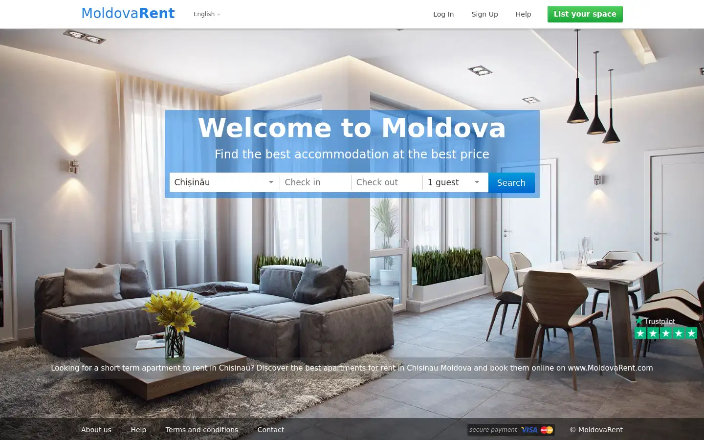 Screenshot of moldovarent.com