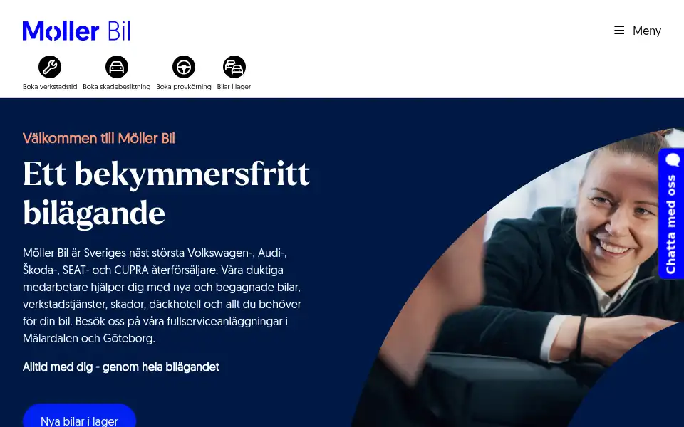 Screenshot of mollerbil.se