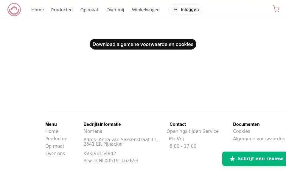 Screenshot of momena.nl