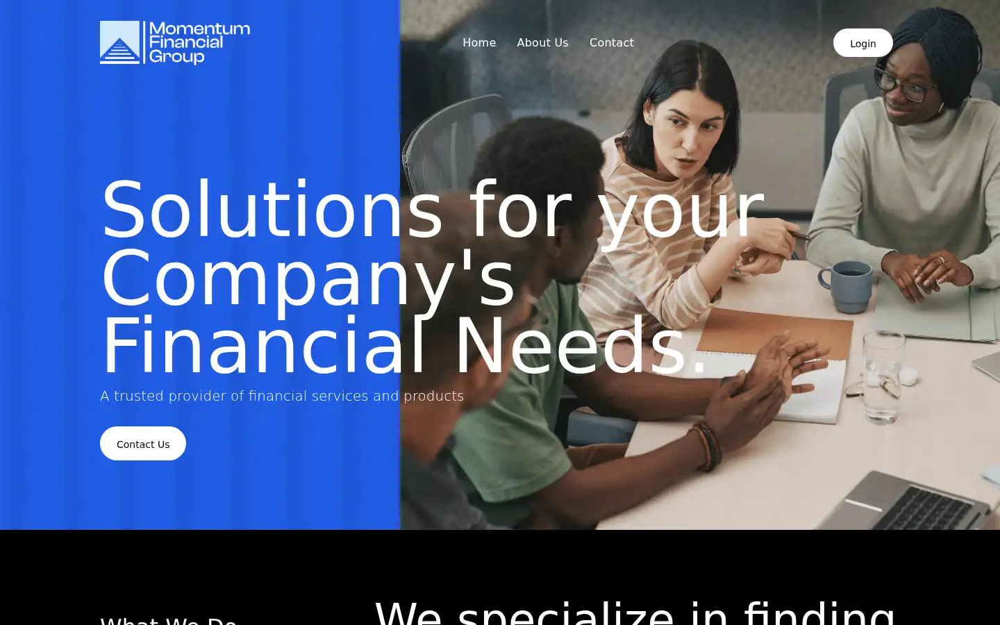 Screenshot of momentumfinancialgroup.com