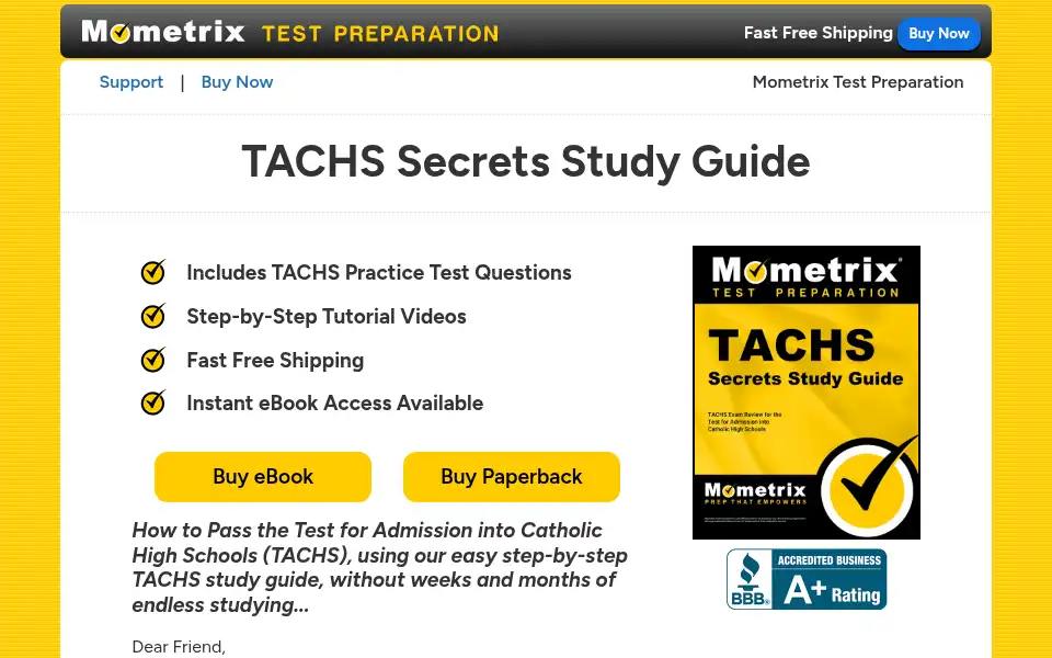 Screenshot of mometrix.com