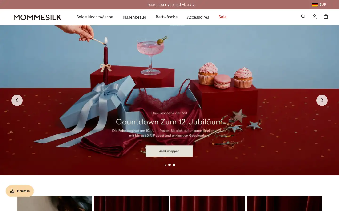 Screenshot of mommesilk.de