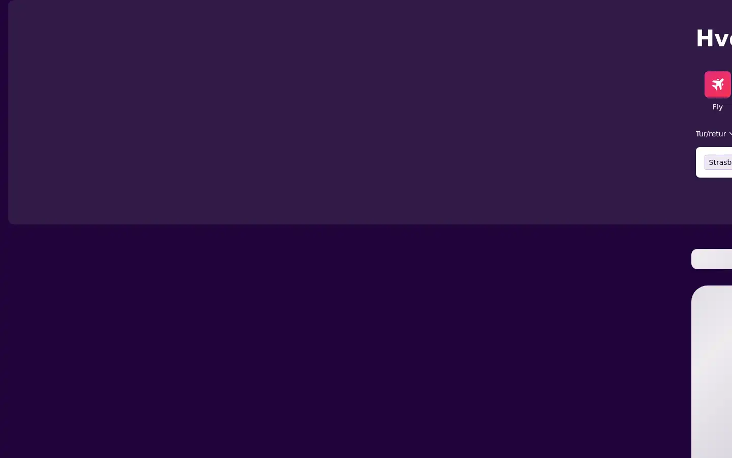 Screenshot of momondo.dk