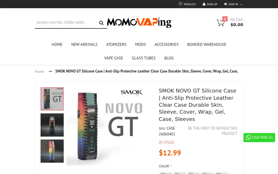 Screenshot of momovaping.com