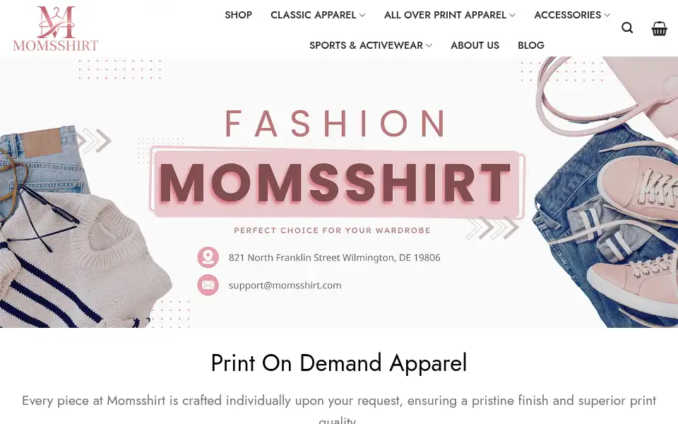 Screenshot of momsshirt.com