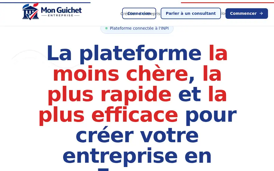 Screenshot of mon-guichet-entreprise.fr
