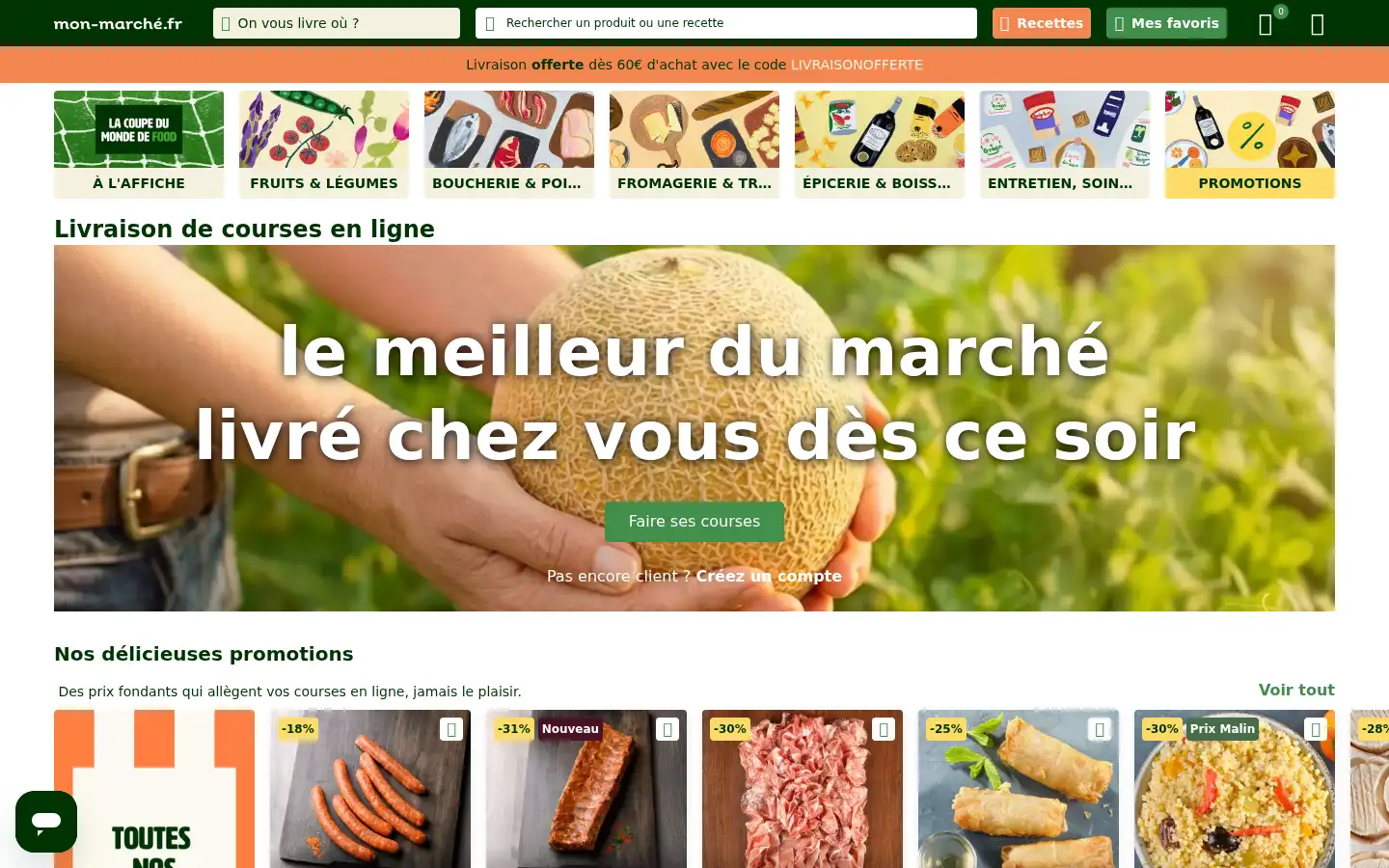 Screenshot of mon-marche.fr
