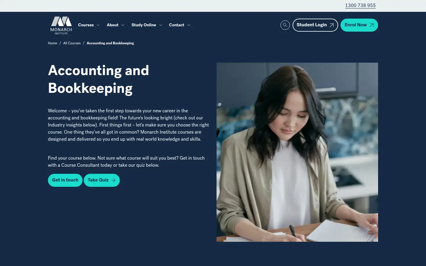 Screenshot of monarch.edu.au