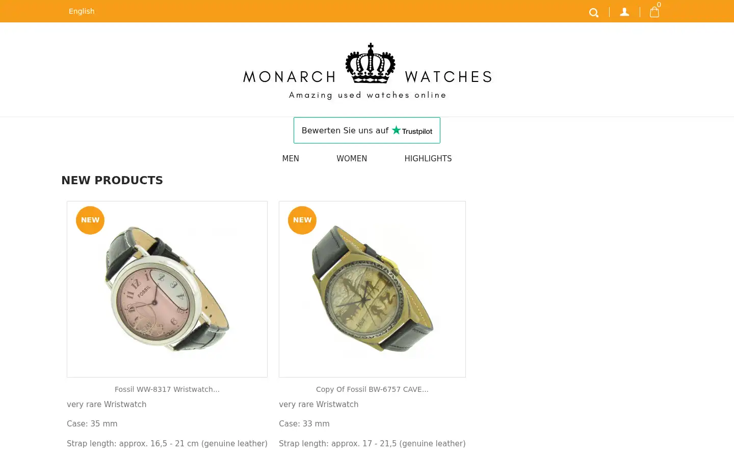 Screenshot of monarch-watches.com