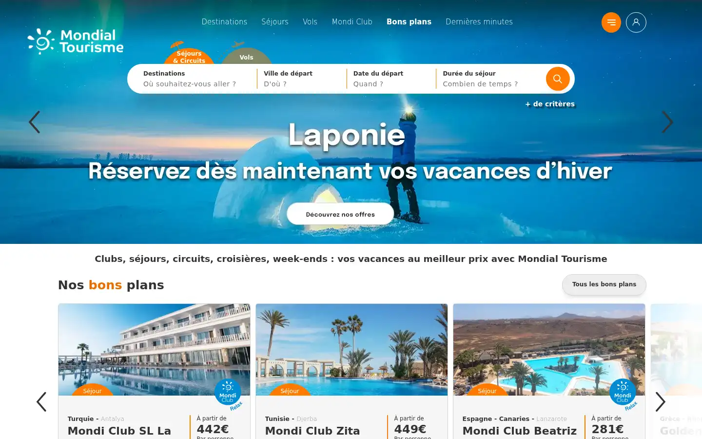 Screenshot of mondialtourisme.fr