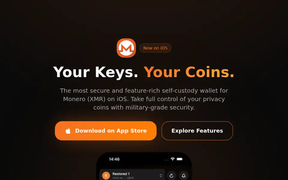 Screenshot of monerowalletapp.io