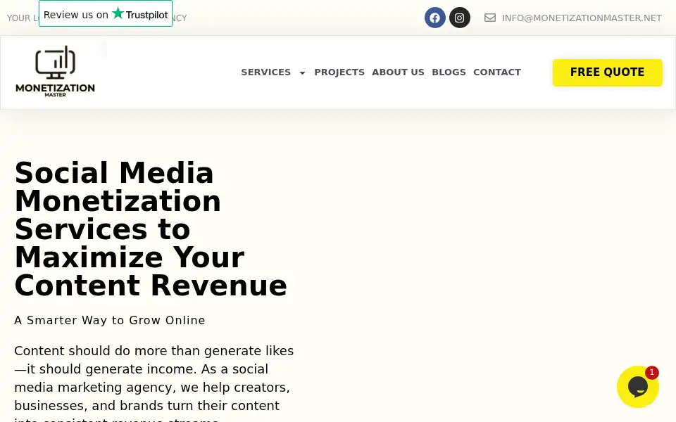 Screenshot of monetizationmaster.net