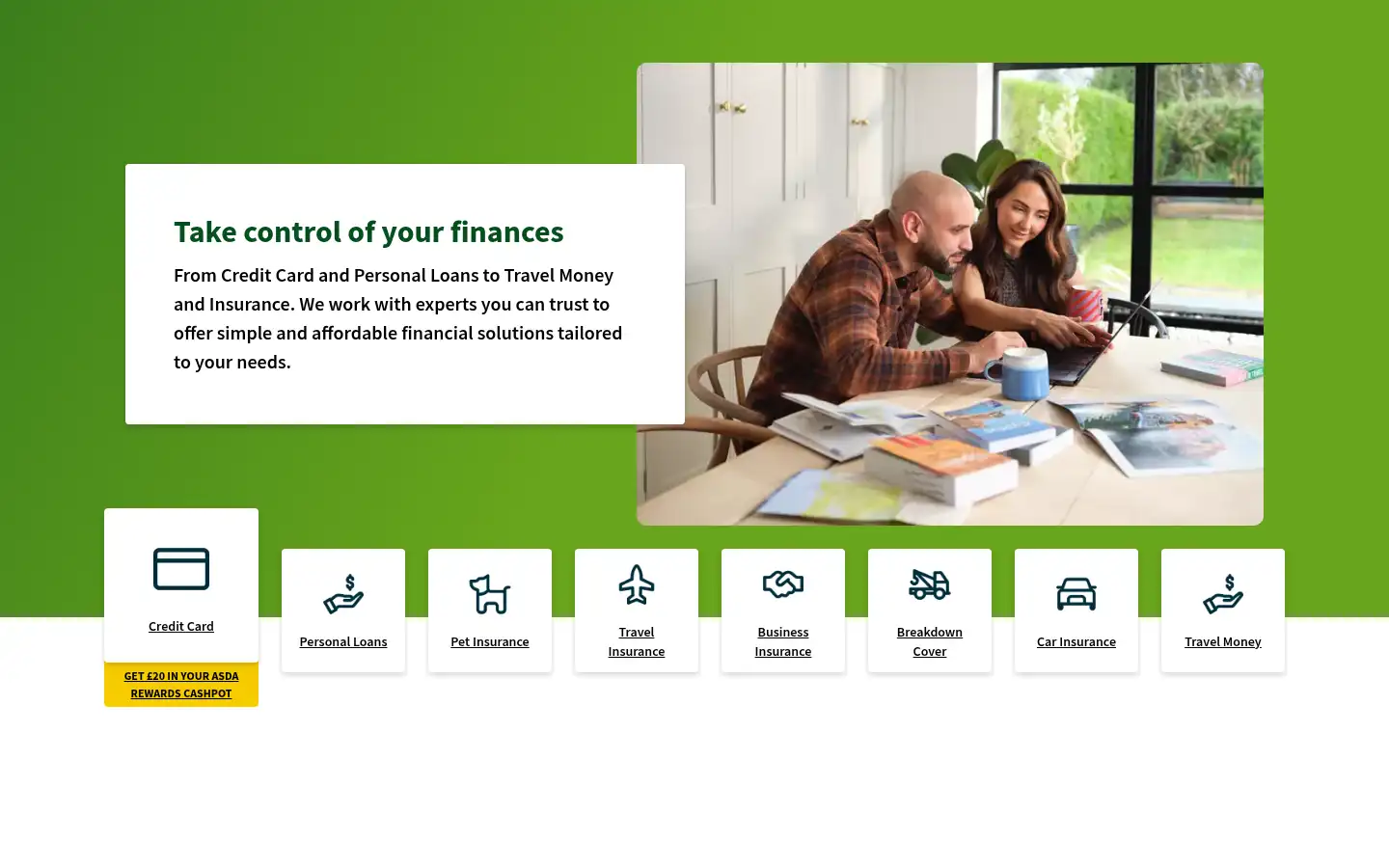 Screenshot of money.asda.com