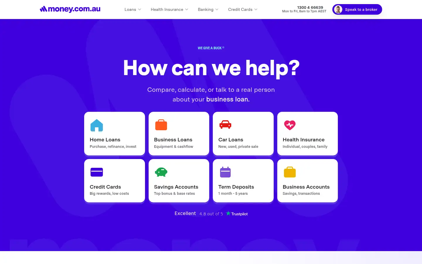 Screenshot of money.com.au