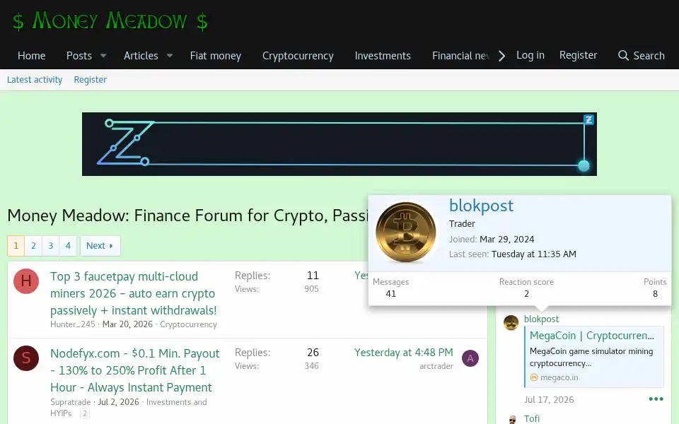 Screenshot of money-meadow.com