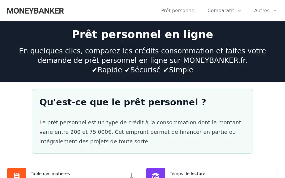 Screenshot of moneybanker.fr