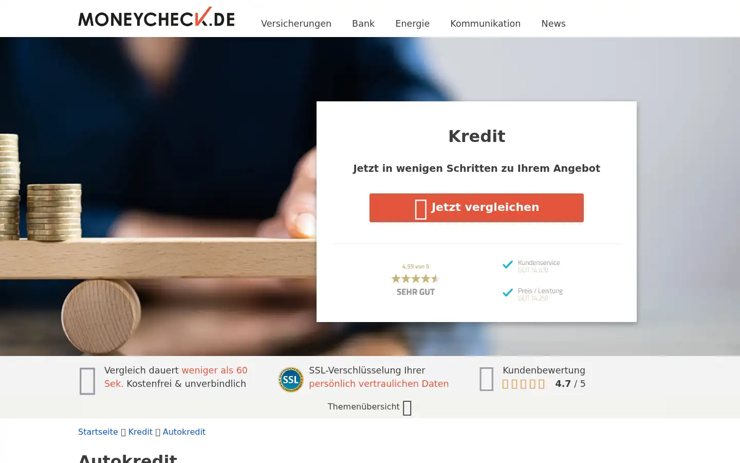 Screenshot of moneycheck.de