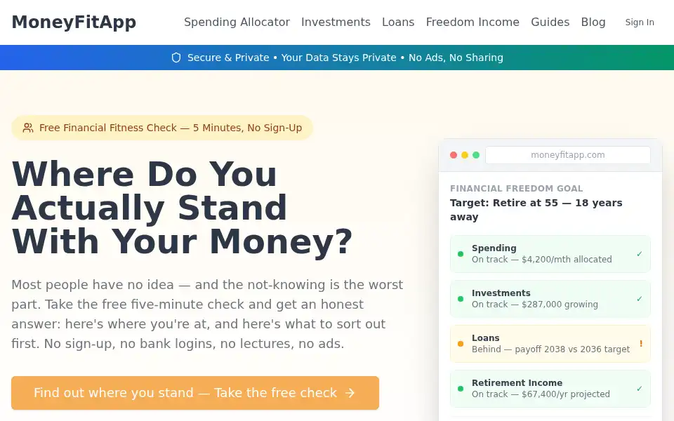 Screenshot of moneyfitapp.com
