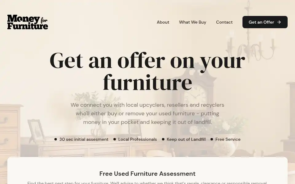 Screenshot of moneyforfurniture.co.uk