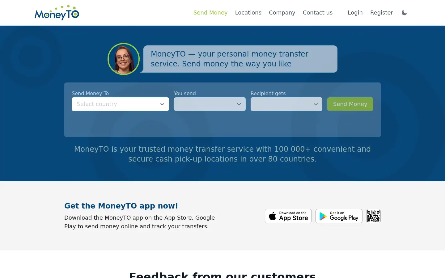 Screenshot of moneyto.co.uk