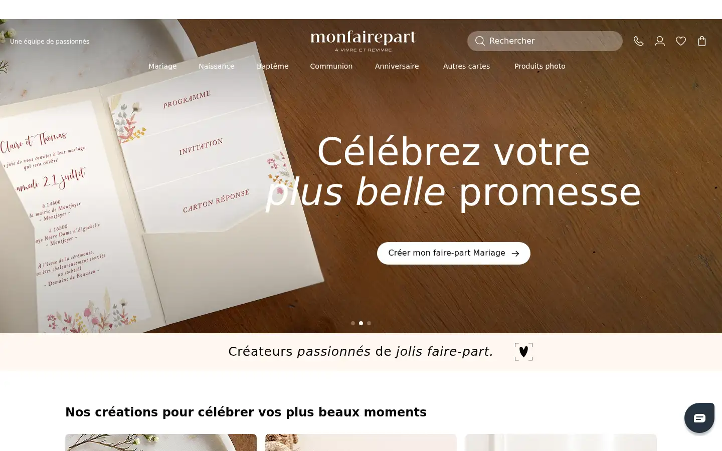 Screenshot of monfairepart.com