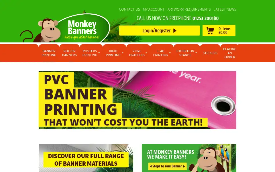 Screenshot of monkeybanners.co.uk