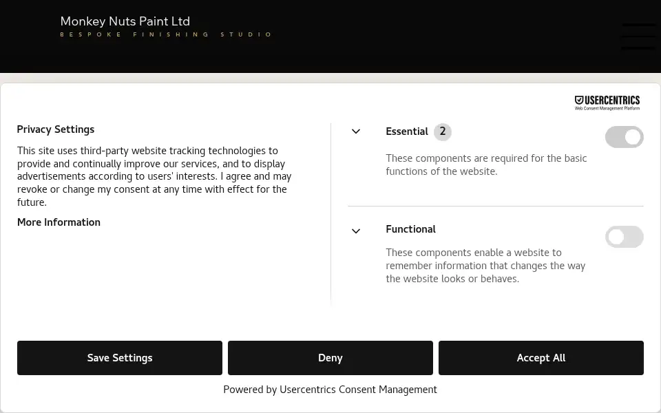 Screenshot of monkeynutspaint.co.uk