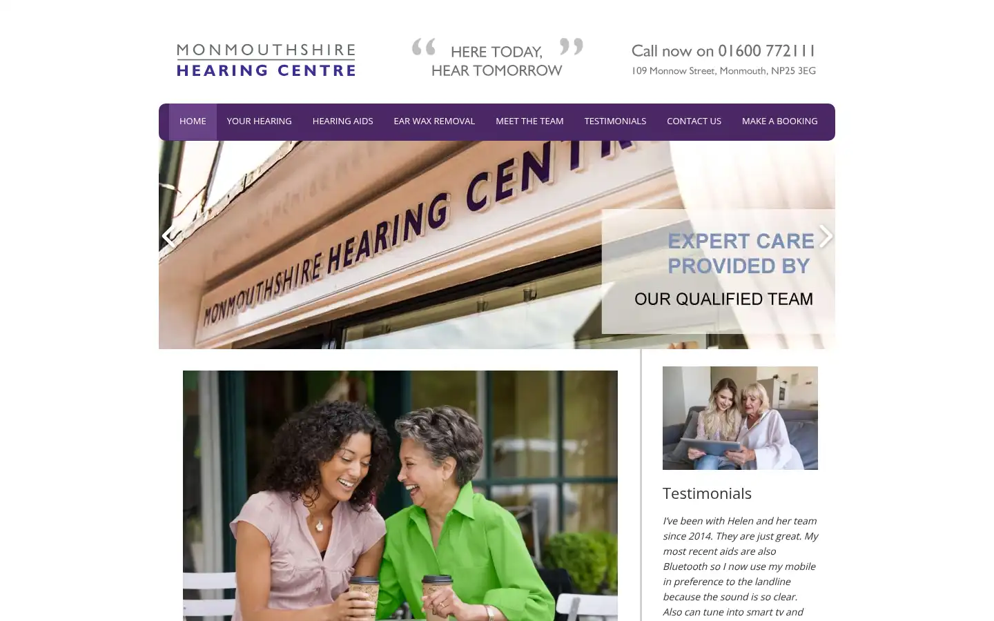 Screenshot of monmouthshirehearing.co.uk