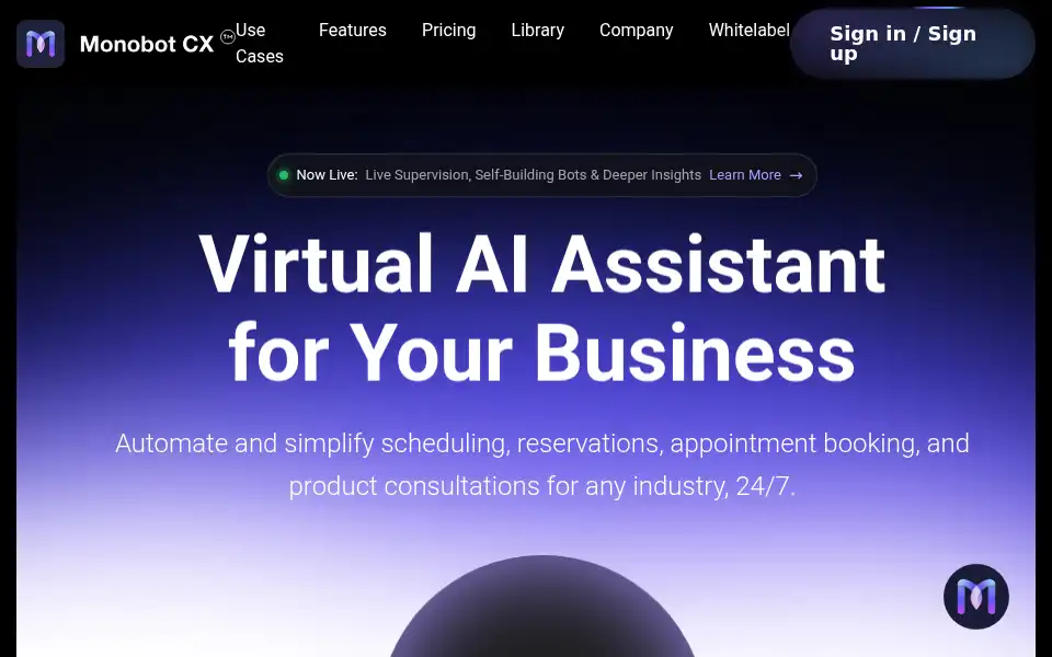 Screenshot of monobot.ai
