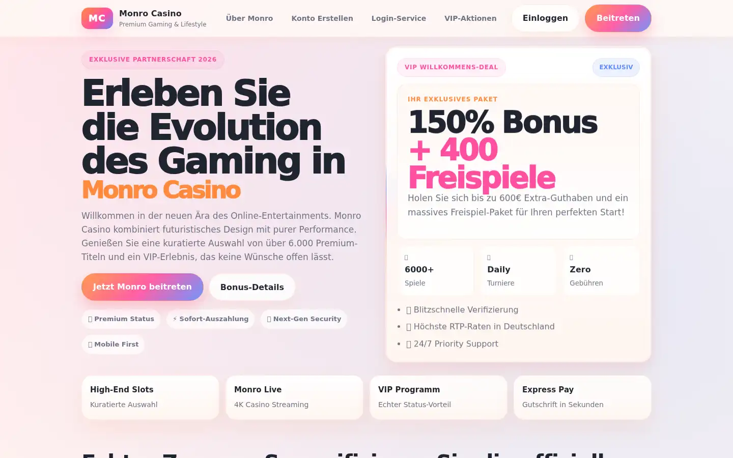 Screenshot of monro-casino-official.site