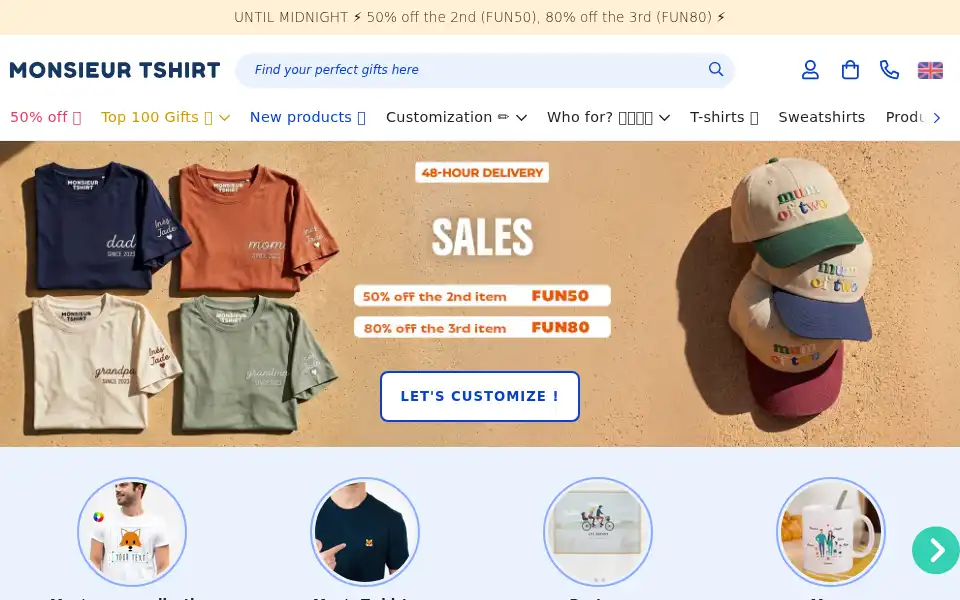 Screenshot of monsieurtshirt.co.uk