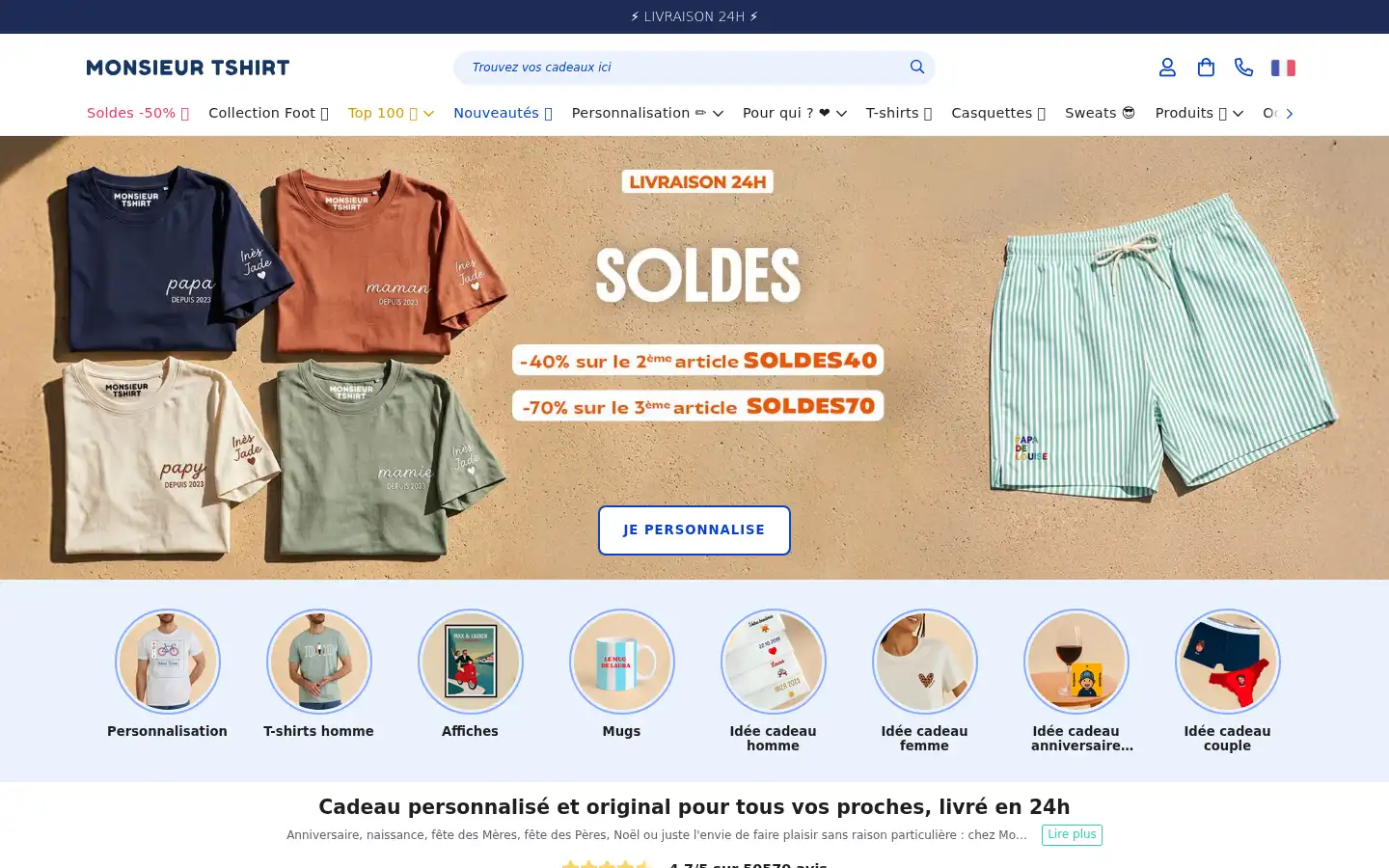 Screenshot of monsieurtshirt.com