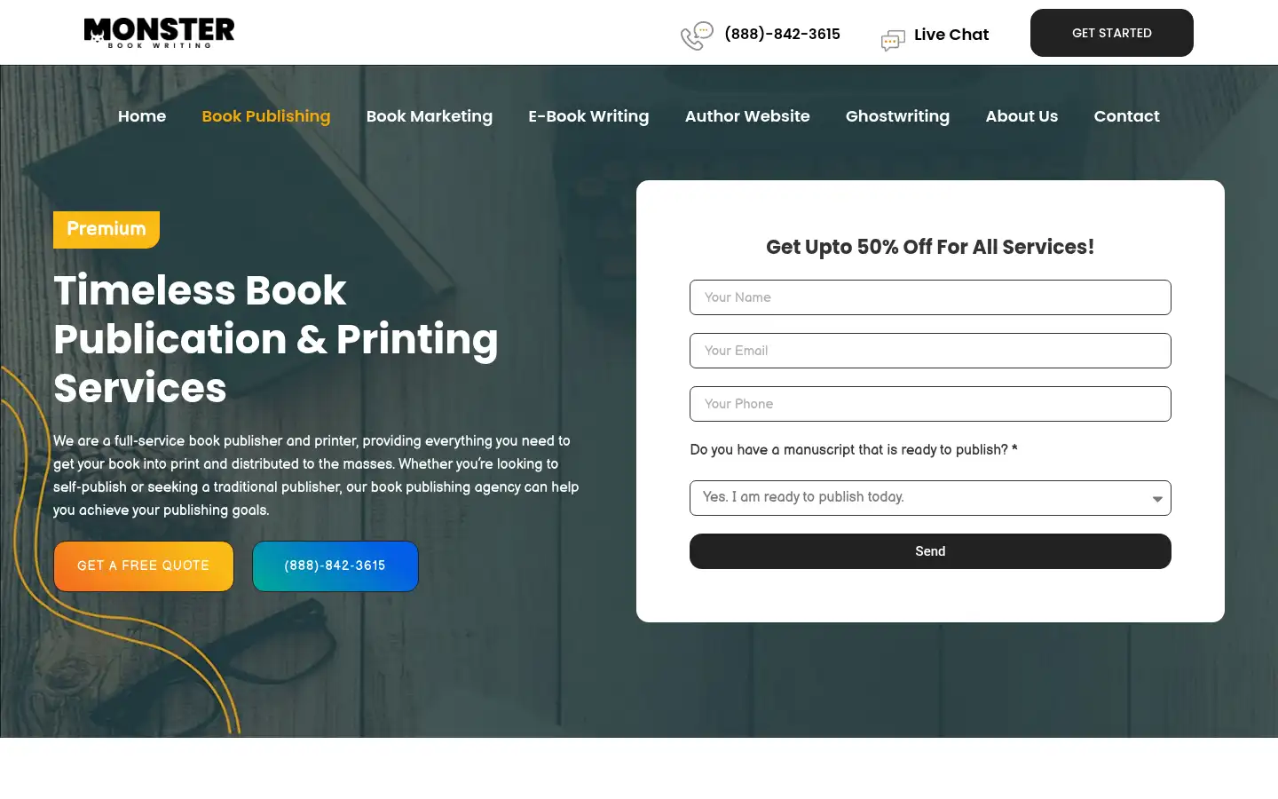 Screenshot of monsterbookwriting.com