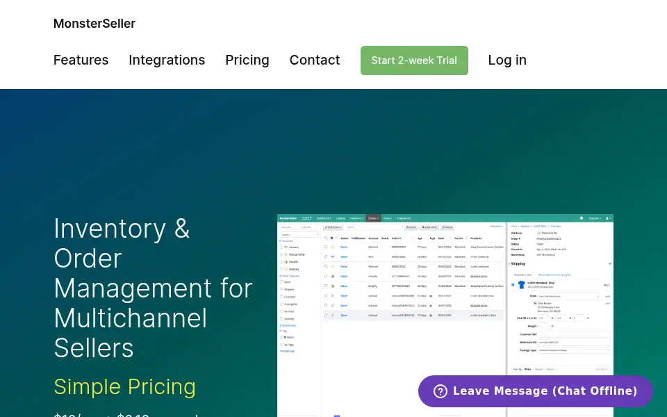 Screenshot of monsterseller.com