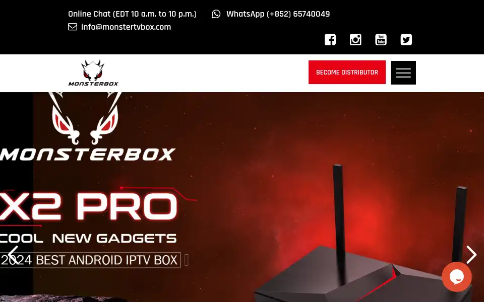 Screenshot of monstertvbox.com