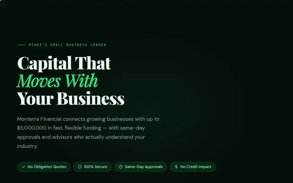 Screenshot of monterrafinancial.com