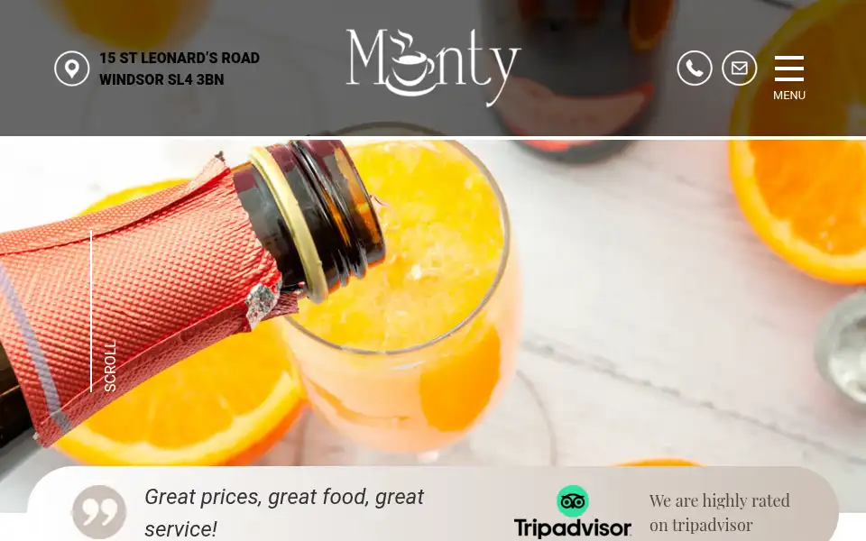 Screenshot of montyscafe.co.uk