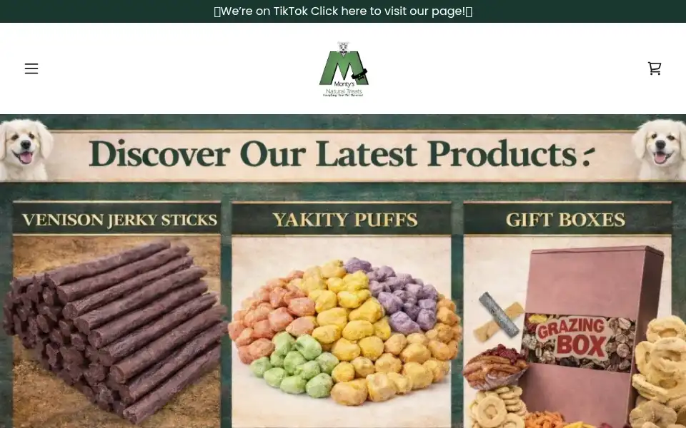 Screenshot of montysnaturaltreats.co.uk