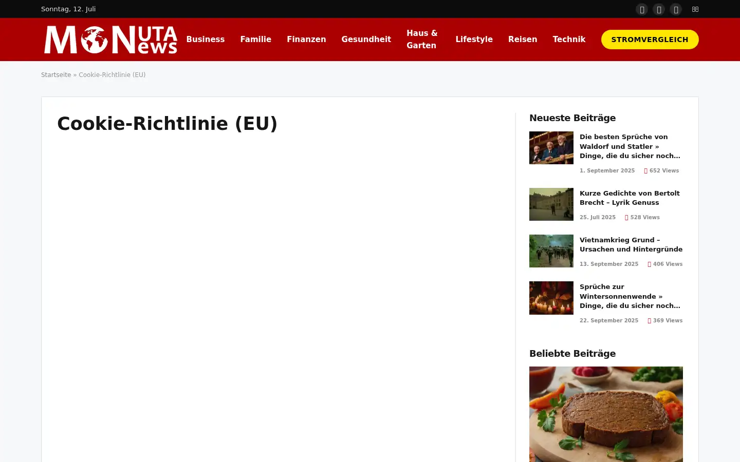 Screenshot of monuta.de