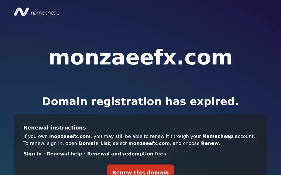 Screenshot of monzaeefx.com