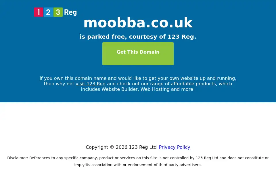 Screenshot of moobba.co.uk