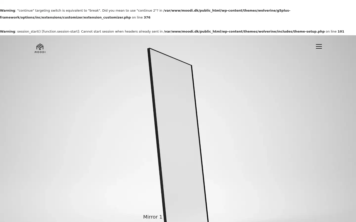 Screenshot of moodi.dk