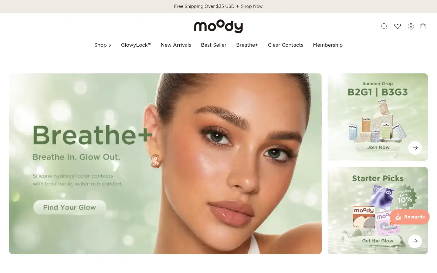 Screenshot of moodylenses.com