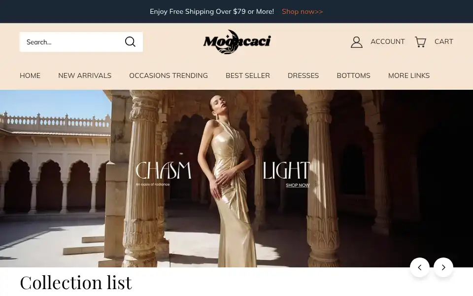 Screenshot of mooncaci.com