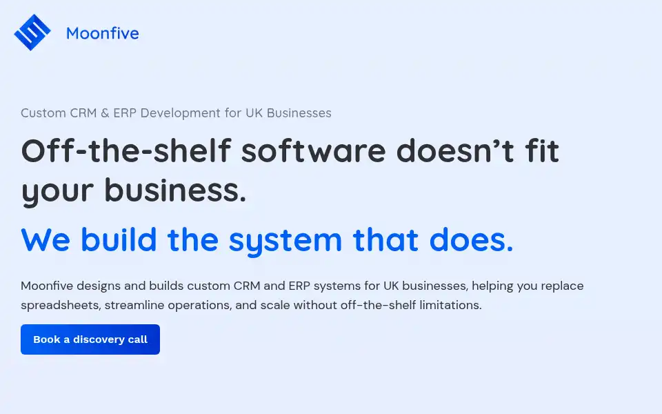 Screenshot of moonfive.co.uk